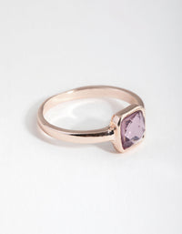 Gold Cushion Pink Stone Ring - link has visual effect only