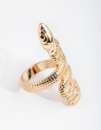 Gold Two Wrap Snake Ring - link has visual effect only