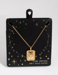 18ct Gold Plated Sun Card Necklace - link has visual effect only