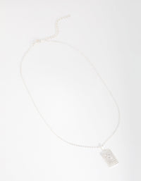 Silver Plated Moon Card Necklace - link has visual effect only