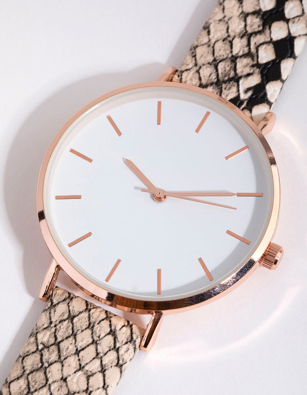 Gold Snake PU Strap Watch