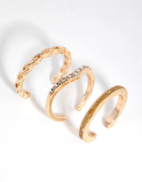 Gold Diamante Band Toe Ring Pack - link has visual effect only