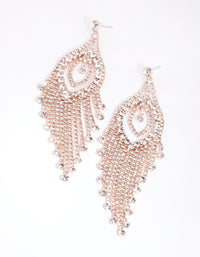 Rose Gold Statement Cupchain Tassel Earrings - link has visual effect only