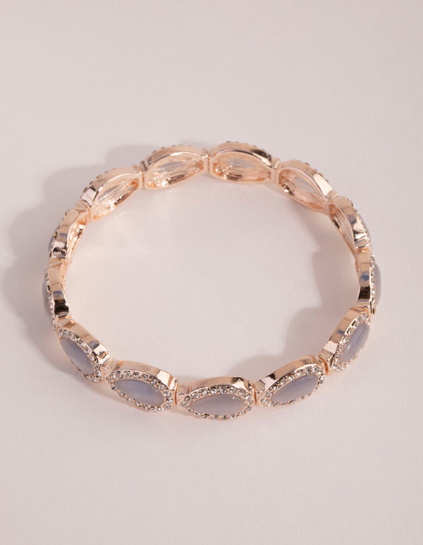 Rose Gold Catseye Stretch Bracelet