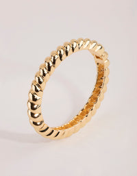 Gold Plated Croissant Hinge Bracelet - link has visual effect only