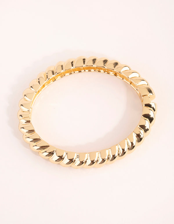 Gold Plated Croissant Hinge Bracelet