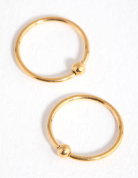 Surgical Steel Gold Ball End Hoop Earring - link has visual effect only