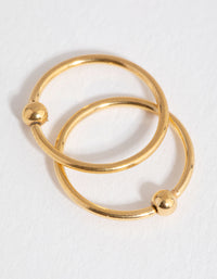 Surgical Steel Gold Ball End Hoop Earring - link has visual effect only