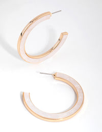 Gold Acrylic Inlay Hoop Earrings - link has visual effect only