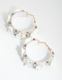 Gold Sequin Flower Hoop Earrings - link has visual effect only