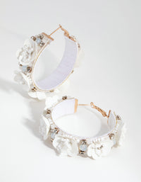 Gold Sequin Flower Hoop Earrings - link has visual effect only