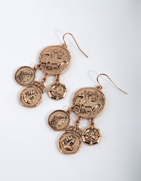 Gold Multi Coin Dangle Earrings - link has visual effect only