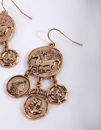 Gold Multi Coin Dangle Earrings - link has visual effect only