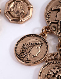 Gold Multi Coin Dangle Earrings - link has visual effect only