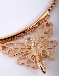 Worn Gold Butterfly Multi Layer Necklace - link has visual effect only