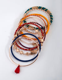 Gold Thread & Bead Bangle Pack - link has visual effect only