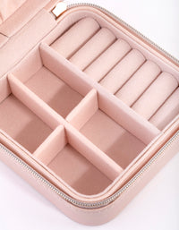 Blush Faux Leather Square Jewellery Box - link has visual effect only