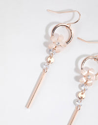 Rose Gold Delicate Flower Drop Earrings - link has visual effect only