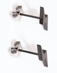 Matte Black Lightning Bolt Stud Earrings - link has visual effect only