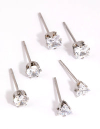 Surgical Steel Cubic Zirconia Mixed Shape Stud Earrings - link has visual effect only