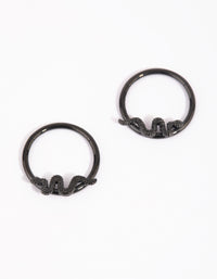 Matte Black Surgical Steel Snake Sleeper Earrings - link has visual effect only