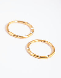 Gold Plated Surgical Steel Diamante 8mm Sleeper Earrings - link has visual effect only