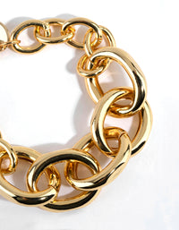 Gold Plated Statement Chain Bracelet - link has visual effect only