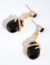 Black Snake Wrap Drop Earrings - link has visual effect only