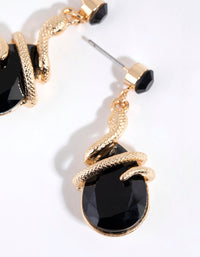 Black Snake Wrap Drop Earrings - link has visual effect only