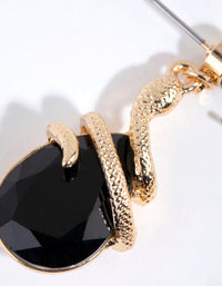 Black Snake Wrap Drop Earrings - link has visual effect only