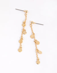 Gold Plated Disc Drop Thread Through Earrings - link has visual effect only