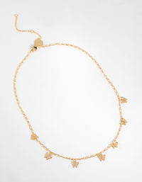 Gold Plated Butterfly Charm Necklace - link has visual effect only