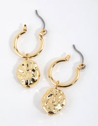 Gold Plated Small Molten Hoop Earrings - link has visual effect only