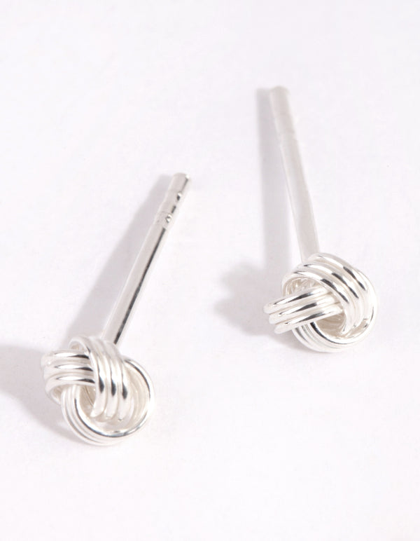 Sterling Silver Knot Stud Earrings