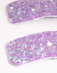 Purple Glitter Statement Pack Snap Clips - link has visual effect only