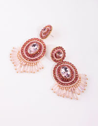 Pink Beaded Drop Earrings - link has visual effect only