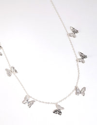 Silver Multi Butterfly Station Necklace - link has visual effect only