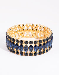 Gold Marquise Station Bracelet - link has visual effect only