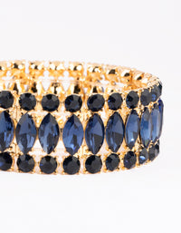 Gold Marquise Station Bracelet - link has visual effect only