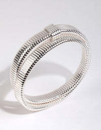 Silver Ribbed Wrap Bracelet - link has visual effect only