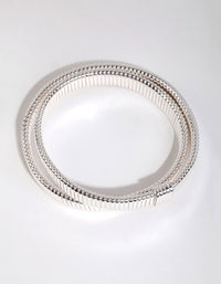 Silver Ribbed Wrap Bracelet - link has visual effect only