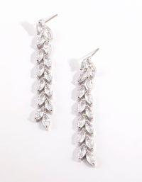 Rhodium Cubic Zirconia Marquise Drop Earrings - link has visual effect only