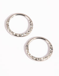 Surgical Steel Pave Hoop Earrings - link has visual effect only