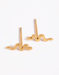 Gold Plated Surgical Steel Snake Stud Earrings - link has visual effect only