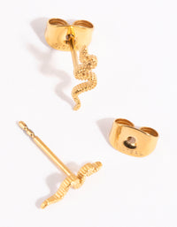 Gold Plated Surgical Steel Snake Stud Earrings - link has visual effect only