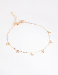 Gold Diamante & Chain Anklet - link has visual effect only