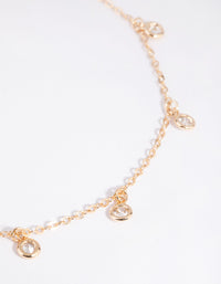 Gold Diamante & Chain Anklet - link has visual effect only