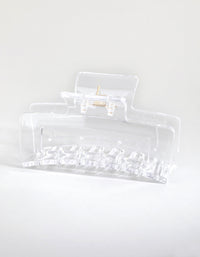 Large Rectangular Clear Hair Claw Clip - link has visual effect only