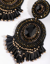 Black Beaded Drop Earrings - link has visual effect only