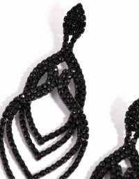 Matte Black Layered Drop Earrings - link has visual effect only